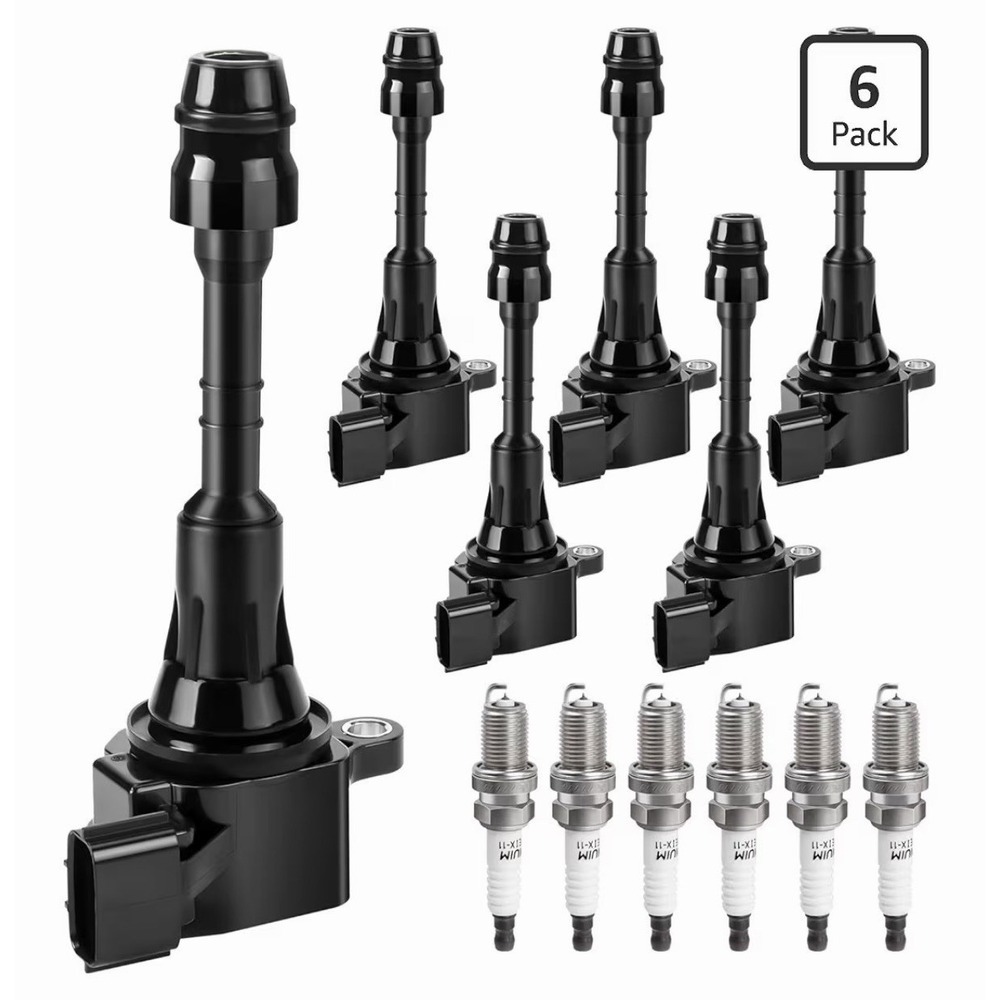 6 Ignition Bobinas Pack UF401 and Spark Plug For 2003-2008 INFINITI FX35 3.5L V6